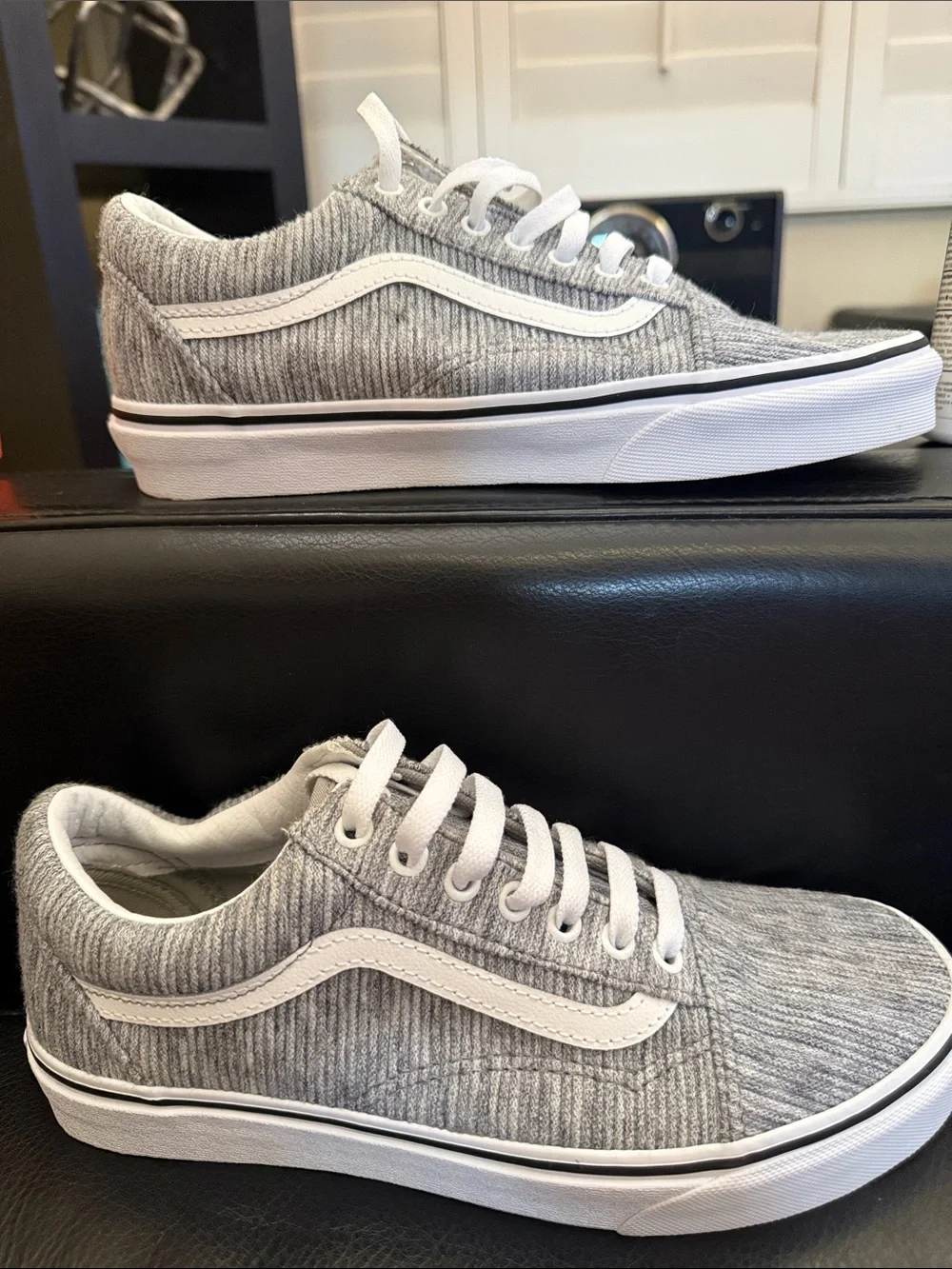 Vans Gray Low-Top Casual Sneakers with White Stripe